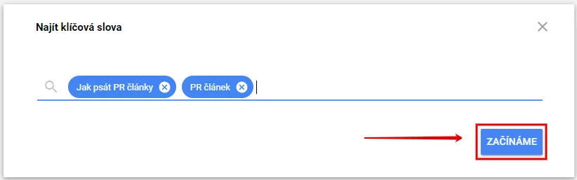 Jak správně psat PR články / SEO články – zjistěte, co jsou zač obrázek 18 Vložení klíčových slov do Google AdWords.