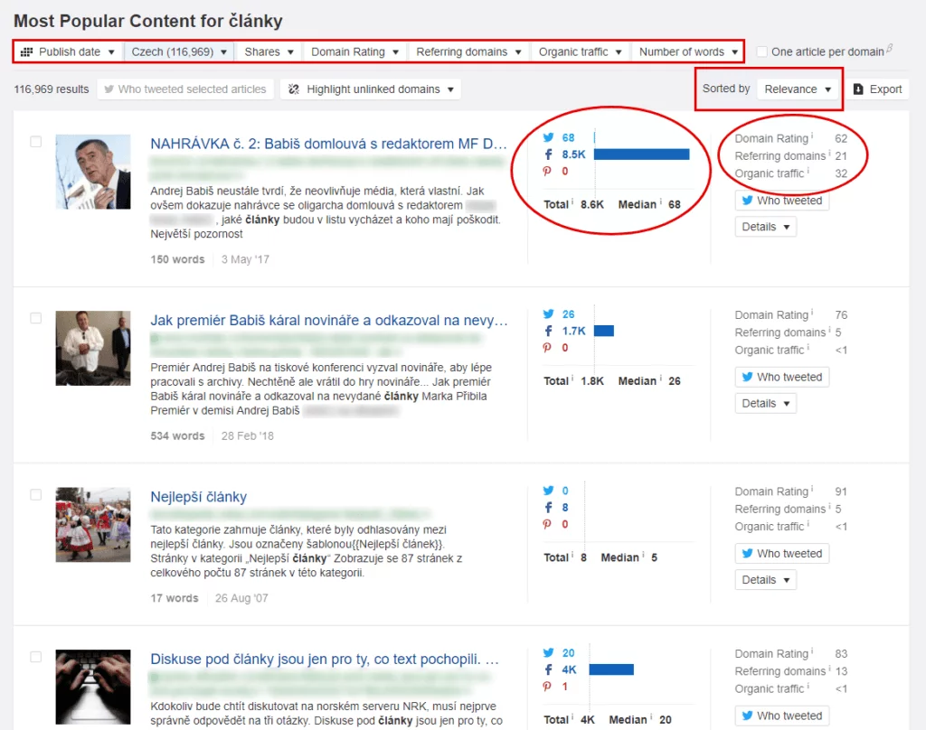 Jak správně psat PR články / SEO články – zjistěte, co jsou zač obrázek 26 Ahrefs výsledky vyhledávání