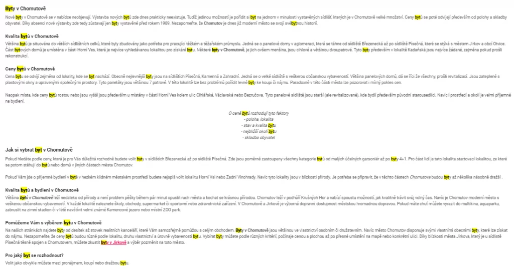 Jak správně psat PR články / SEO články – zjistěte, co jsou zač obrázek 35 Přeoptimalizovaný text